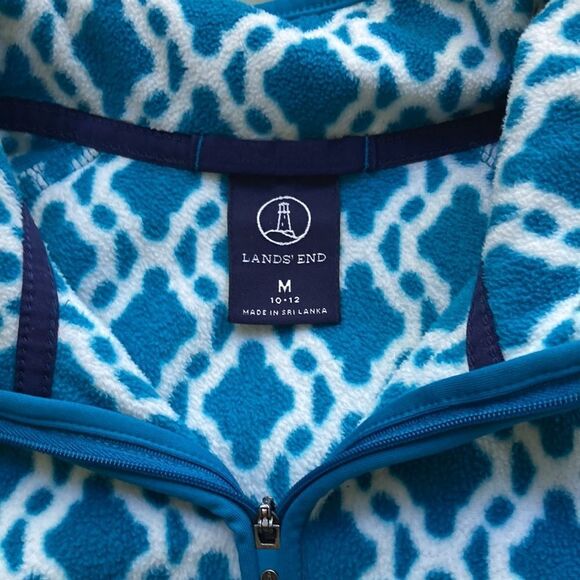 Lands End Pullover Quarter Zip Fleece Size M - Picture 2 of 9